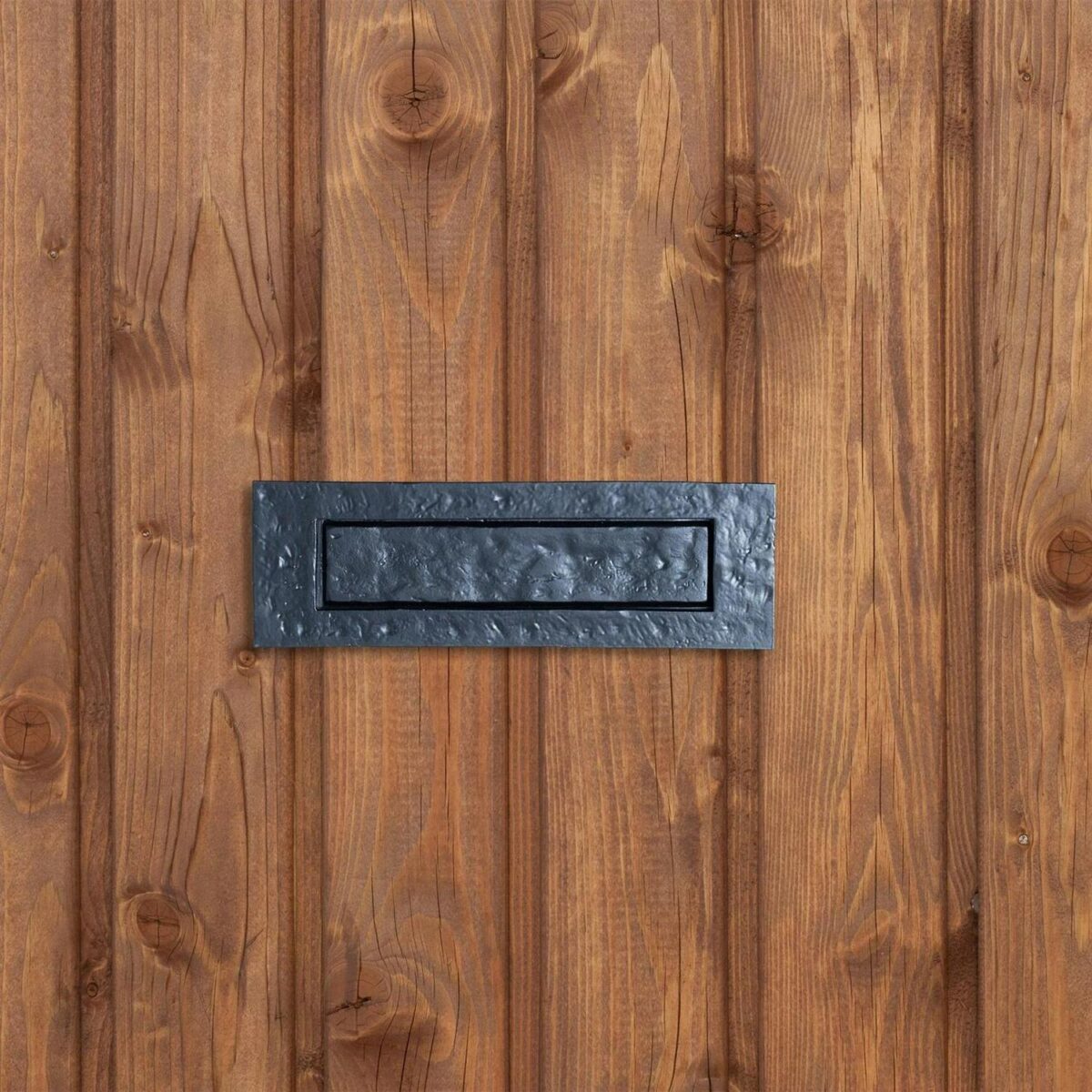 Rustic Letter Plate Cast Iron Antique Door Post Box W255mm x H85mm Black - Image 5
