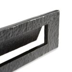 Rustic Letter Plate Cast Iron Antique Door Post Box W340mm x H100mm Black - Image 2