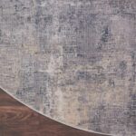 Rustic Textures Faded Blue Circle Rug, 160 cm - Image 6