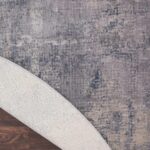 Rustic Textures Faded Blue Circle Rug, 160 cm - Image 5