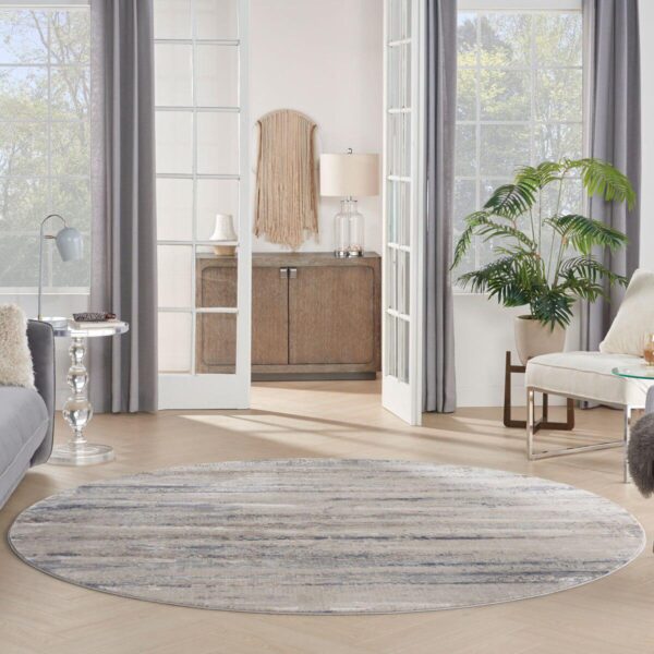 Rustic Textures Rustic Beige and Grey Circle Rug, 160cm