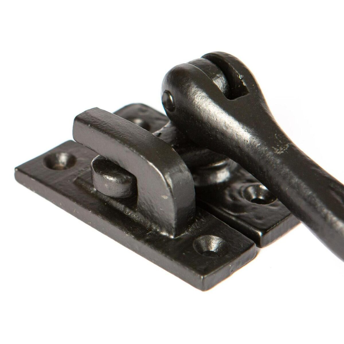 Rustic Window Fastener - Right Handed Cast Iron Antique W45mm x H110mm Black - Image 3