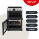 SHARP KF-66DDVDD04IM1K-EN 60 cm Electric Ceramic Cooker - Inox - Image 3