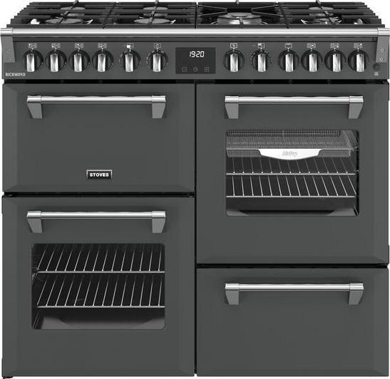 STOVES Richmond 100DF Dual Fuel Range Cooker - Anthracite and Chrome