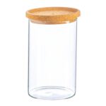 Scandi Storage Jar and Cork Lid Modern Food Kitchen Container 1 Litre Clear