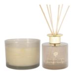Scented Candle and Reed Diffuser Set 38hr Burn 350g Green Pomelo and Passion Fruit