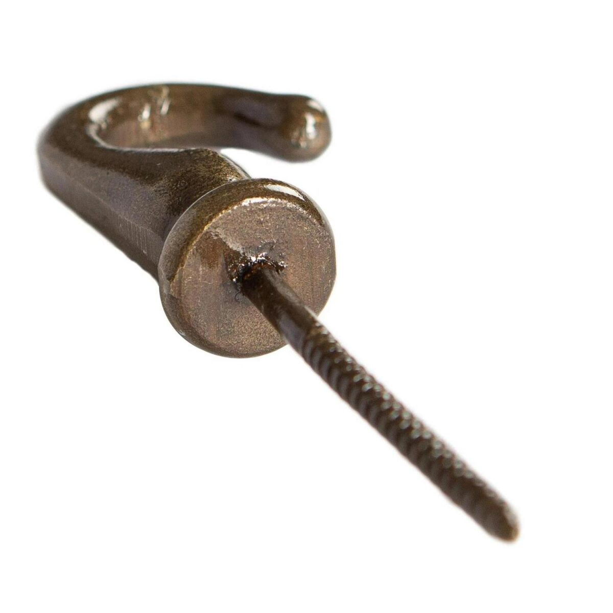 Screw Hook Cast Iron Antique Vintage Style Hooks W20mm x H35mm Brass - Image 3