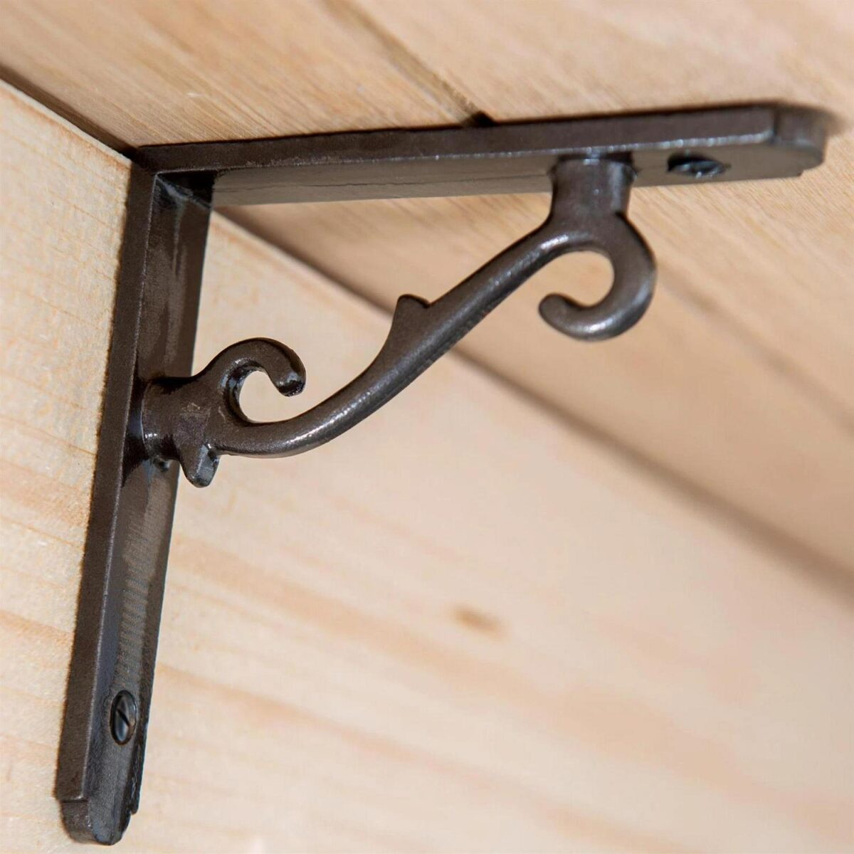 Scroll Iron Shelf Bracket Cast Iron Antique Vintage Wall Brackets D105mm Raw - Image 6
