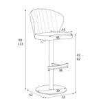Sigma Grey Brushed Velvet Gas Lift Bar Stool - Image 2