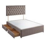 Silentnight 4 Drawer Divan Base with Eden Headboard in Pebble in 2 Colours and 3 Sizes - Image 3