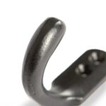 Single Coat Hook Cast Iron Antique Vintage Style Hooks W20mm x H55mm Black - Image 3
