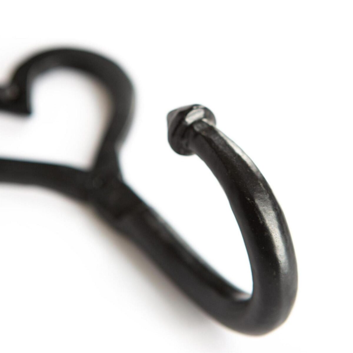 Single Heart Hook Cast Iron Antique Vintage Style Hooks W65mm x H130mm Black - Image 2
