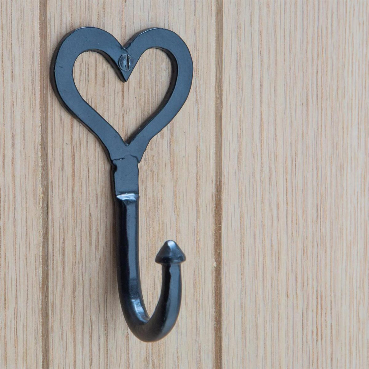 Single Heart Hook Cast Iron Antique Vintage Style Hooks W65mm x H130mm Black - Image 6
