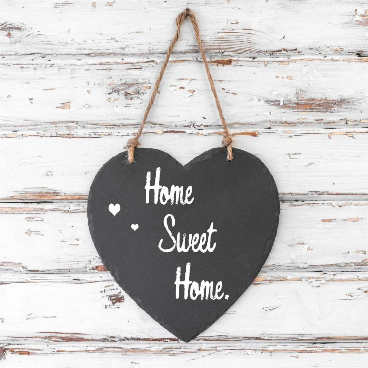 Slate Heart Hanging Notice Board Rustic Restaurant Kitchen Memo Chalkboard - Image 5