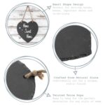 Slate Heart Hanging Notice Board Rustic Restaurant Kitchen Memo Chalkboard - Image 2