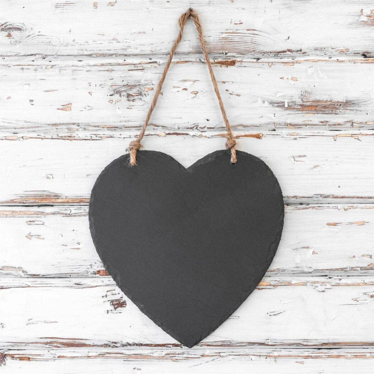 Slate Heart Hanging Notice Board Rustic Restaurant Kitchen Memo Chalkboard - Image 4