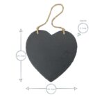 Slate Heart Hanging Notice Board Rustic Restaurant Kitchen Memo Chalkboard - Image 3