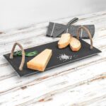 Slate Serving Tray and Rope Handles Rustic Dining Table Setting 40 x 20cm Grey - Image 5