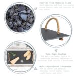 Slate Serving Tray and Rope Handles Rustic Dining Table Setting 40 x 20cm Grey - Image 2