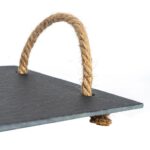 Slate Serving Tray and Rope Handles Rustic Dining Table Setting 40 x 20cm Grey - Image 4