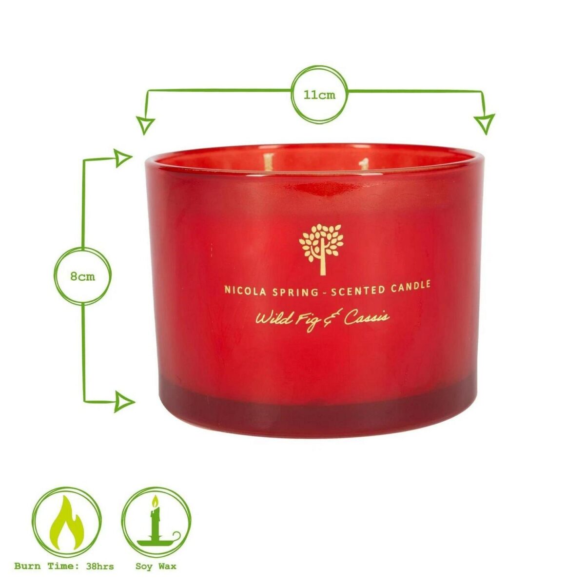 Soy Wax Scented Candle Aromatherapy Gift 38hr Burn 350g Wild Fig and Cassis - Image 3
