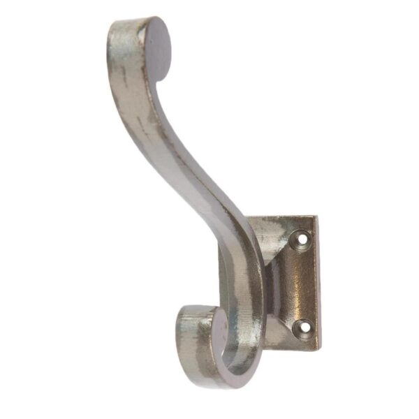 Square Back Hat and Coat Hook Cast Iron Antique Vintage Style W35mm x H105mm Raw