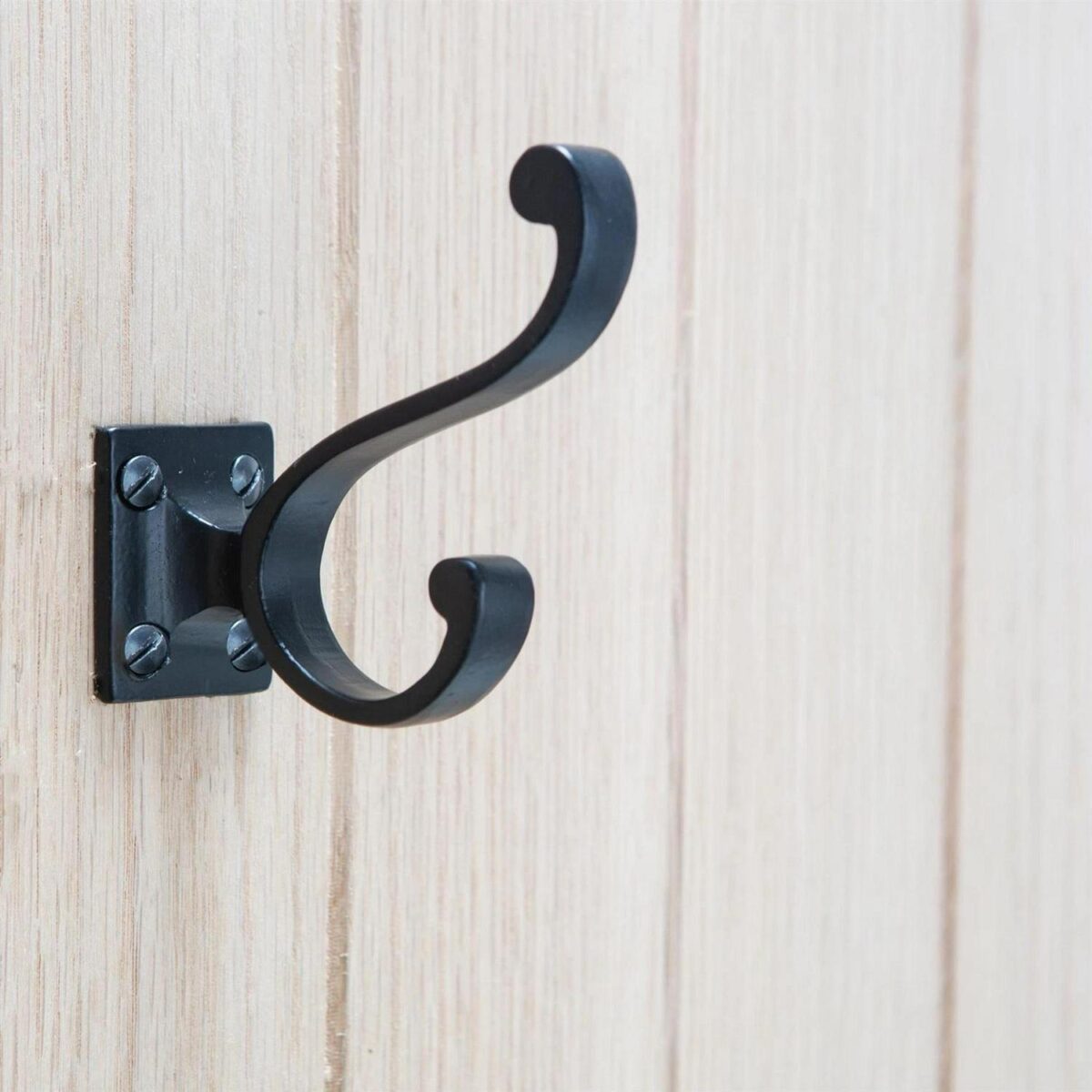 Square Back Hat and Coat Hook Cast Iron Antique Vintage Style W35mm x H80mm Raw - Image 6