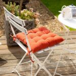 Square Garden Chair Seat Cushion Cotton Polyester Filled Outdoor Dining Paprika - Image 7