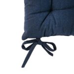 Square Garden Chair Seat Cushion Cotton Polyester Filled Outdoor Dining Pad Navy - Image 4