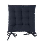 Square Garden Chair Seat Cushion Cotton Polyester Filled Outdoor Dining Pad Navy