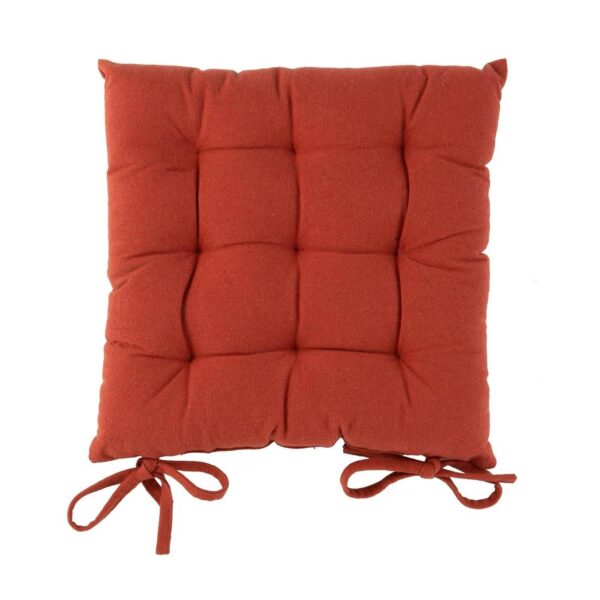 Square Garden Chair Seat Cushion Cotton Polyester Filled Outdoor Dining Paprika