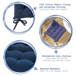 Square Garden Chair Seat Cushion Cotton Polyester Filled Outdoor Dining Pad Navy - Image 2