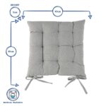 Square Garden Chair Seat Cushion Cotton Polyester Filled Outdoor Dining Pad Navy - Image 3