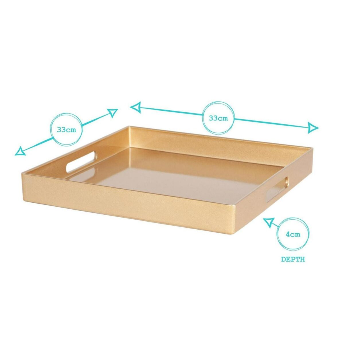 Square Serving Tray - Centre Piece With Handles 33cm White - Image 3