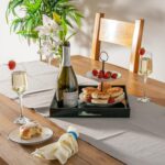Square Serving Tray - Centre Piece With Handles 33cm White - Image 4