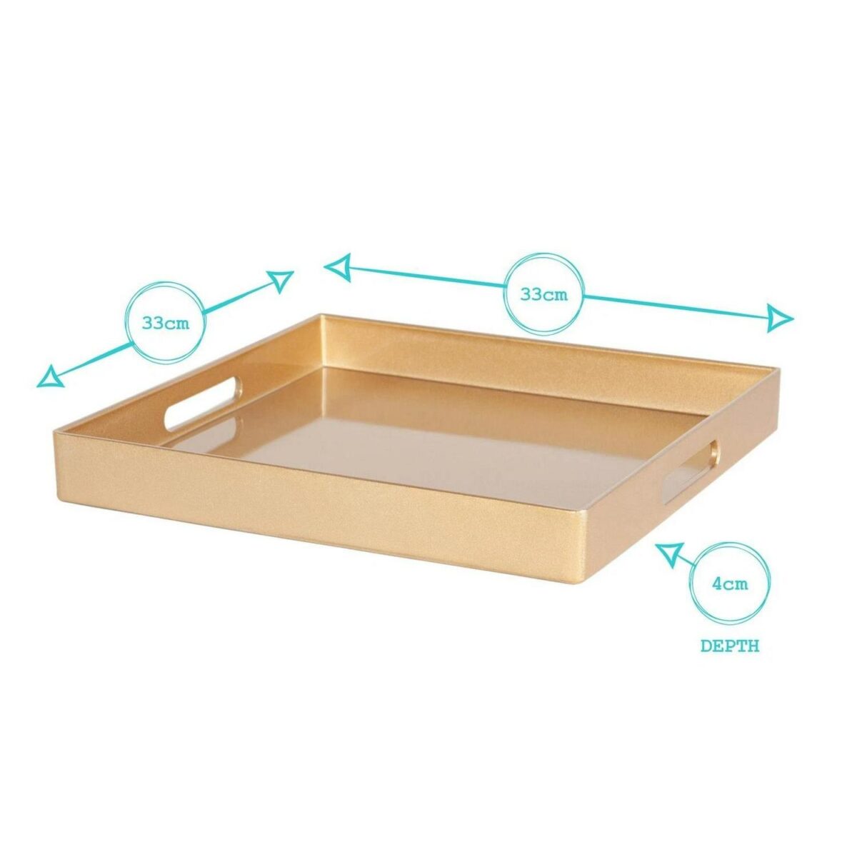 Square Serving Tray Wedding Party Dining Food Drinks Service 33cm Rose Gold - Image 3