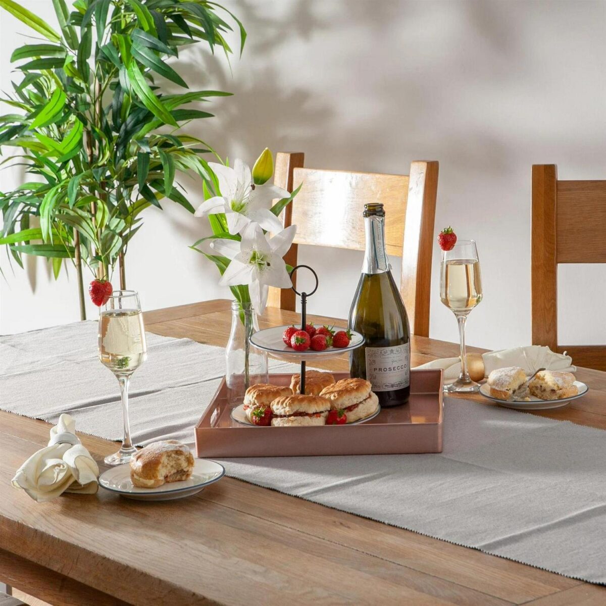 Square Serving Tray Wedding Party Dining Food Drinks Service 33cm Rose Gold - Image 6