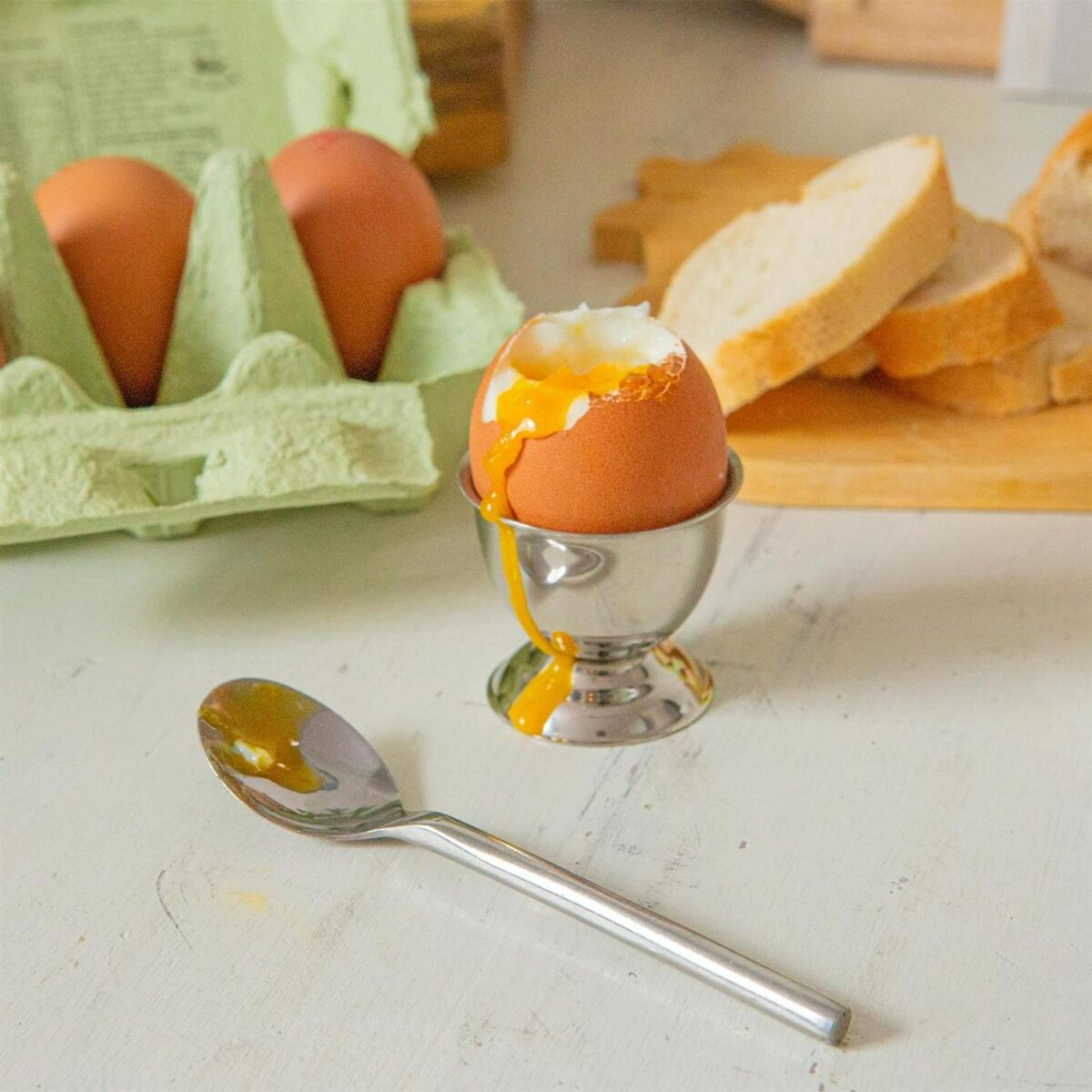 Stainless Steel Egg Cups Hard Boiled Kitchen Breakfast Cup Holder Stand Set - Image 6