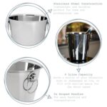 Stainless Steel Ice Bucket Champagne/Wine/Ice Chiller Bucket 4 Litre Silver - Image 2