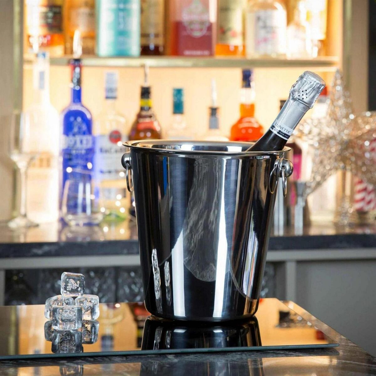 Stainless Steel Ice Bucket and Tongs Set Champagne/Wine/Ice Bucket 4 Litre Silver - Image 6