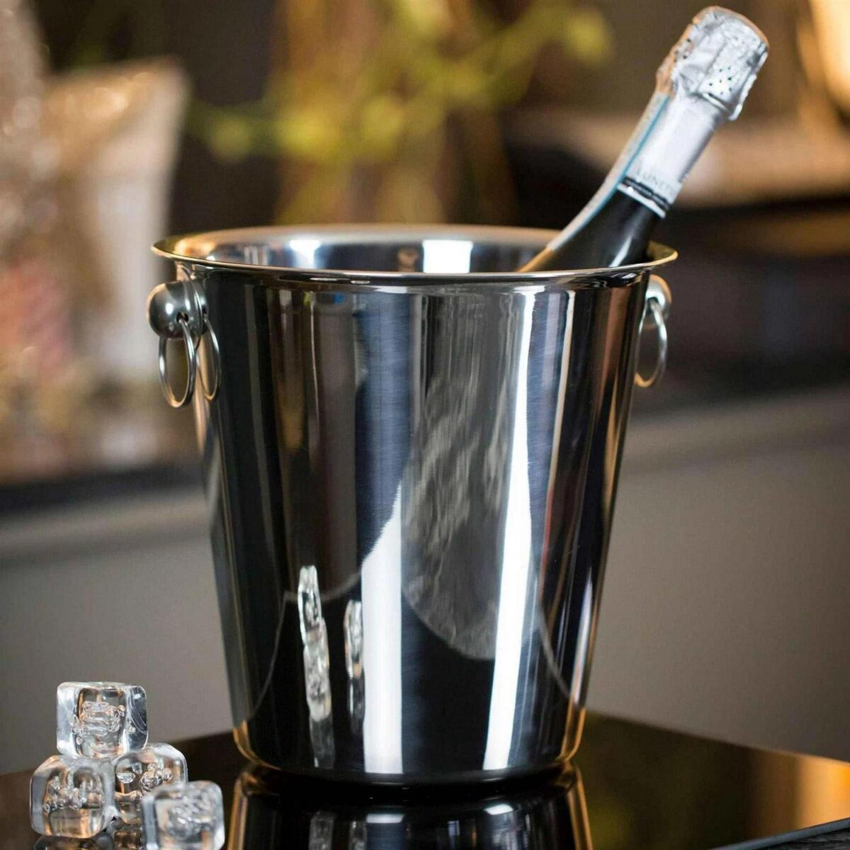 Stainless Steel Ice Bucket and Tongs Set Champagne/Wine/Ice Bucket 4 Litre Silver - Image 5