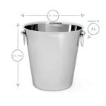 Stainless Steel Ice Bucket and Tongs Set Champagne/Wine/Ice Bucket 4 Litre Silver - Image 3