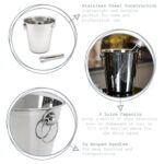 Stainless Steel Ice Bucket and Tongs Set Champagne/Wine/Ice Bucket 4 Litre Silver - Image 2