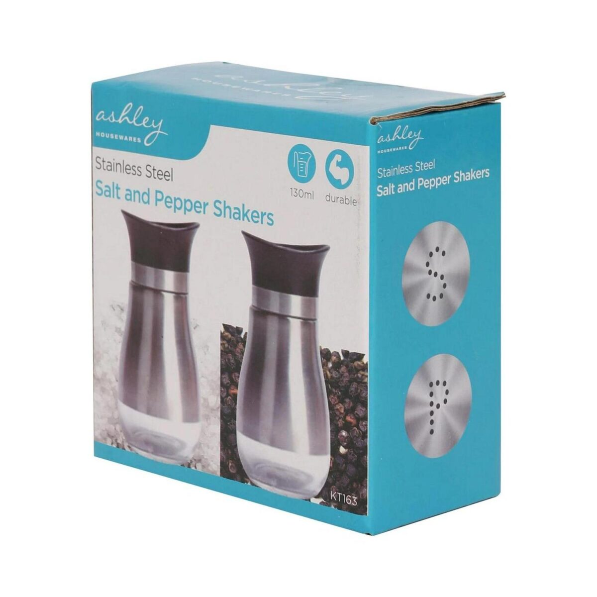 Stainless Steel Salt and Pepper Shaker Set Silver Seasoning Spice Storage Pots - Image 2