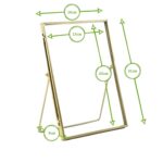 Standing Metal Photo Frame Metallic Table Desk Picture Display 6 x 8 Gold - Image 3
