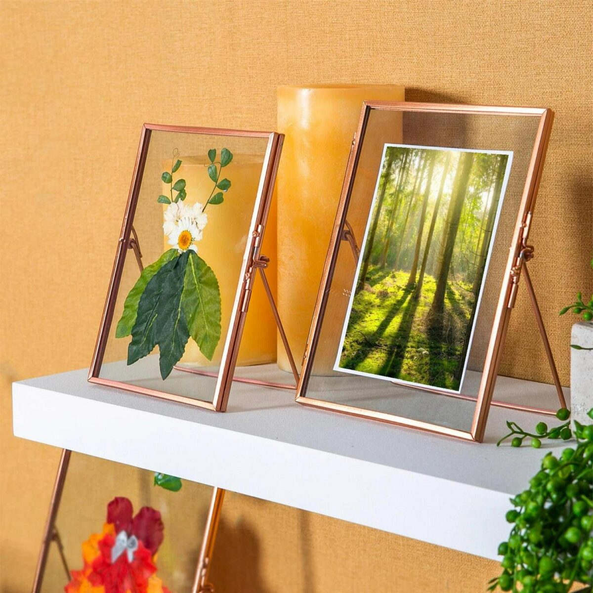 Standing Metal Photo Frame Metallic Table Desk Display 6  x 8  Rose Gold - Image 4