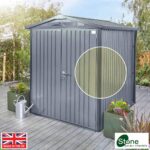 Stone Garden 6ft 2 x 7ft 10 (1.89 x 2.4m) Apex Steel Shed in 2 Colours