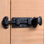 Straight Antique Fish Tail Surface Bolt Cast Iron Ornate Door Bolts W90mm Black - Image 5