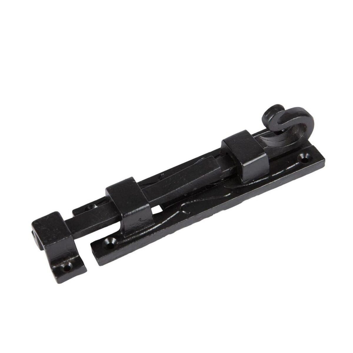 Straight Shepherd's Crook Surface Bolt Cast Iron Antique Door Bolts W140mm - Image 1