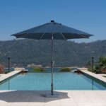SunVilla 10ft (3m) Solar LED Round Market Umbrella in Blue